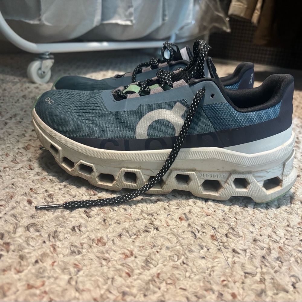 On Cloud Monster Women's Athletic Shoes - Teal and navy